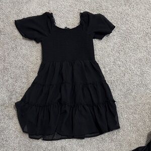 Art Class Black Tiered Kids Dress